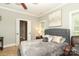 The primary bedroom features a gray bed with a gray color scheme and natural light at 3015 Rochester Ct, Monroe, NC 28110