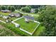 Aerial view of the fully-fenced backyard featuring a shed and gazebo at 3545 Yorkland Dr, Hickory, NC 28601