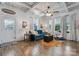 Cozy living room featuring stylish decor, ample natural light, and a decorative ceiling at 704 N Main Ave, Newton, NC 28658