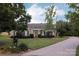 Charming single-story home with a well-manicured lawn, lovely landscaping and a curved driveway at 8829 Gelligum Dr, Charlotte, NC 28277