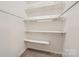 Walk-in closet with carpet flooring and wall shelves for storage at 8909 Elkins Park Dr, Matthews, NC 28105