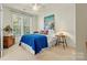 Bedroom featuring natural light from the window, a blue quilt, and a bedside table at 1036 Foreman Ct, Denver, NC 28037