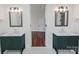 Elegant bathroom with dual vanities, decorative mirrors, and stylish finishes offering a luxurious feel at 108 Augusta Ln, Shelby, NC 28150