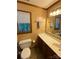Cozy bathroom featuring a single sink, neutral color walls, a mirror, and a window at 12623 Levins Hall Rd, Huntersville, NC 28078