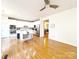 Spacious eat-in kitchen featuring an island with seating and stainless steel appliances at 3114 Luke Crossing Dr, Charlotte, NC 28226