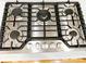 Stainless steel gas cooktop stove with black grates and stainless steel knobs at 3114 Luke Crossing Dr, Charlotte, NC 28226