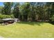 Expansive backyard with a well-maintained lawn, hot tub and shed at 5006 Crooked Oak Ln, Charlotte, NC 28226