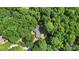 Overhead view of wooded property with driveway and grassy areas at 5212 Timber Creek Ct, Kings Mountain, NC 28086