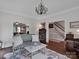 Bright living room with hardwood floors and traditional decor at 10500 Kilmory Ter, Charlotte, NC 28210