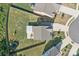 Birds eye view of a backyard featuring an outdoor seating, firepit, playset and trampoline, surrounded by a privacy fence at 210 Clove Hitch Dr, Statesville, NC 28677