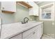 Well-lit kitchen featuring white cabinets, modern fixtures, and durable countertops at 6616 Woodlawn Ln, Indian Trail, NC 28079