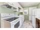 Efficient kitchen design with white cabinets, modern appliances, and ample countertop space at 6616 Woodlawn Ln, Indian Trail, NC 28079