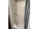 Clean shower stall with tile surround and a grey shower curtain at 111/113 Shawnee Trl # D140/141, Mount Gilead, NC 27306