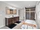 Luxurious main bathroom with a soaking tub, dual vanity, and a glass-enclosed shower at 1774 Timmons Marie Ln, Lincolnton, NC 28092