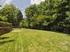 Spacious backyard with lush green lawn and manicured landscaping, offering privacy and serenity at 2103 Lytton Ln, Matthews, NC 28104