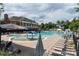 This pool has water slides, seating, and is located near the clubhouse with umbrellas for shade at 2103 Lytton Ln, Matthews, NC 28104