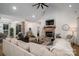 Living room with brick fireplace, comfortable seating and open layout at 2418 Shuford Rd, Lincolnton, NC 28092