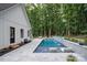 Stunning backyard pool with lounge chairs, waterfall feature, and patio area at 2418 Shuford Rd, Lincolnton, NC 28092