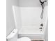 This bathroom features a shower-tub combo and a toilet at 3853 Carl Parmer Dr, Harrisburg, NC 28075