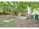 Spacious backyard featuring mature trees, a concrete patio, and a partially fenced yard at 5008 Brooktree Dr, Charlotte, NC 28208