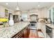 Bright kitchen with granite countertops, stainless steel appliances, and hardwood flooring at 8500 Peyton Randolph Dr, Charlotte, NC 28277
