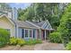 Charming two-story home with blue siding, landscaped front yard, and a cozy porch at 9136 Four Mile Creek Rd, Charlotte, NC 28277