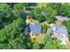 Aerial view of residential neighborhood featuring estate home, verdant lawns, and driveway leading to street at 1503 Jack White Dr, Rock Hill, SC 29732