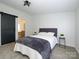 This bedroom features a barn door and accent wall at 4833 Verde View Dr, Gastonia, NC 28056