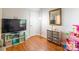 Playroom features hardwood floors, television and eclectic decor at 1274 Winding Path Rd, Clover, SC 29710