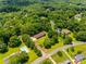 Aerial view of a home with a pool, surrounded by lush greenery and trees at 1388 Aragon Beach Rd, Rock Hill, SC 29732