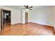Bedroom featuring hardwood floors, a ceiling fan, and neutral-colored walls at 1388 Aragon Beach Rd, Rock Hill, SC 29732