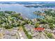 Stunning aerial view of community condos, marina, and Lake Norman in Cornelius, North Carolina at 17406 Tuscany Ln, Cornelius, NC 28031