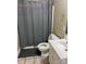 Standard bathroom with a shower-tub combo, neutral-colored fixtures, and a vanity sink at 2635 Mahogany Ln, Hickory, NC 28602