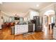 Open concept kitchen with stainless steel appliances and hardwood flooring at 2635 Mahogany Ln, Hickory, NC 28602