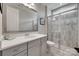 Well-lit bathroom with a modern vanity, large mirror, and glass-enclosed shower at 3018 Trace Meadow Ct # 125, York, SC 29745