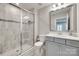 Beautiful bathroom featuring a glass enclosed tile shower and neutral vanity at 3018 Trace Meadow Ct # 125, York, SC 29745