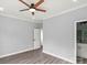 This bedroom has recessed lighting, grey walls, and LVP flooring at 405 E Broad St, Salisbury, NC 28144