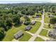 Aerial view of neighborhood with tree-lined streets, well-manicured lawns, and single-Gathering homes at 416 Park Ave, Granite Quarry, NC 28072