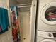 Small shower with nearby stacked laundry machines in the bathroom at 4303 Grier St, Gastonia, NC 28056