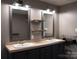Bathroom vanity with double sinks, wood countertop, and updated fixtures at 1856 Kemp Cir, Shelby, NC 28152