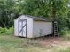 Shed with wooden door and ladder at 1856 Kemp Cir, Shelby, NC 28152