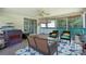 Well-furnished screened porch with comfortable seating and great view at 222 Laramie Dr, Stanley, NC 28164