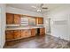 Classic kitchen featuring wooden cabinets and a view from the window at 404 Community St, Rock Hill, SC 29730