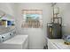 Bright laundry room featuring washer, dryer, and water heater at 5126 Unaka Ave, Charlotte, NC 28205