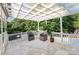 Inviting covered patio with comfortable seating, a decorative rug, and a lush green backdrop at 6930 Culloden More Ct, Charlotte, NC 28217