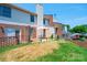Backyard features a brick patio with white patio umbrella at 709 21St Ne Ave, Hickory, NC 28601