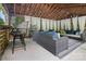 Cozy outdoor gazebo featuring comfortable seating, privacy curtains and string lights at 12101 Ranburne Rd, Mint Hill, NC 28227