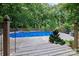 Backyard pool with privacy fence and deck area at 12101 Ranburne Rd, Mint Hill, NC 28227