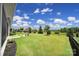Expansive backyard with lush green lawn, mature trees, and privacy fence at 537 Lincoln Quarters Ln, Fort Mill, SC 29708