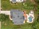 Aerial view of backyard featuring a pool, deck and outdoor dining area at 191 Harris Farm Rd, Mooresville, NC 28115